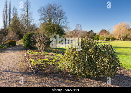 Hodsock Priorat, Nottinghamshire, Großbritannien. Winter, Februar 2018. Stockfoto