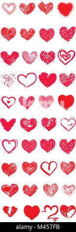Kreative valentines konzeptionelle Vektor. Einstellen der Valentinstag Herzen. Stock Vektor