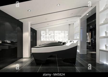 3D-Render VON SPA MASSAGE ZIMMER Stockfoto