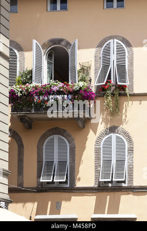 Lucca, Haus Detail in der Straße Via San Girolamo Stockfoto