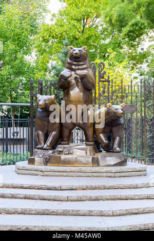 Gruppe von Bären Statue im Central Park Stockfoto