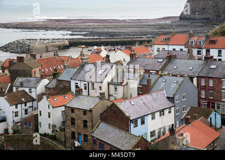 North Yorkshire Staithes Hafen Stockfoto