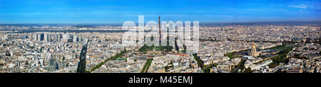 Panorama Paris, Frankreich. Eiffelturm, Les Invalides. Stockfoto