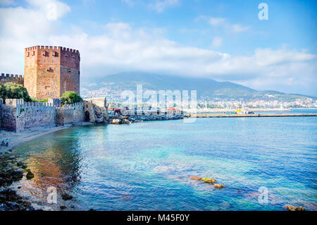 Kizil Kule - alten Roten Turm in Alanya, Türkei Stockfoto