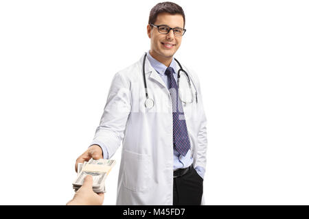 Arzt Geschenke auf weißem Hintergrund Stockfoto