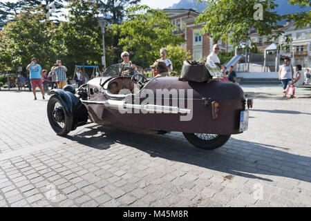 Südtirol Classic Cars 2015 Morgan Dreirad Seitenansicht Stockfoto