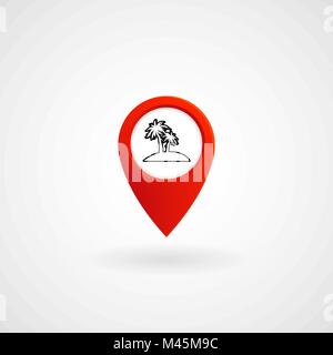 Rotes Symbol für Insel, Vektor, Abbildung, EPS-Datei Stock Vektor