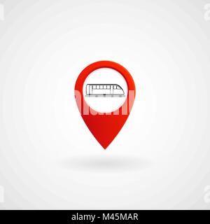 Rotes Symbol für die Metro Station, Vektor, Abbildung, EPS-Datei Stock Vektor