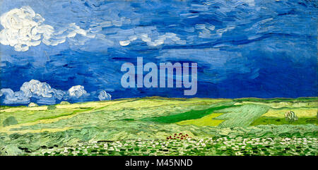 Wheatfield unter Gewitterwolken, 1890 von Van Gogh Stockfoto