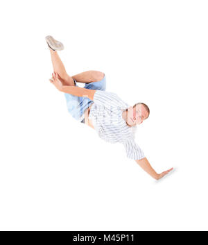 Teenager tanzen Breakdance in Aktion Stockfoto