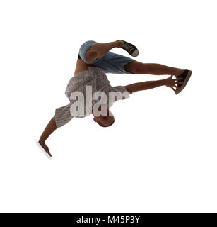 Teenager tanzen Breakdance in Aktion Stockfoto