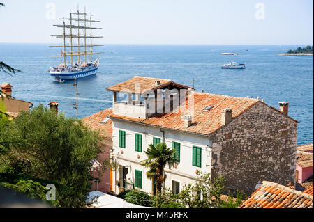 Blick von Rovinj, Kroatien Meer Stockfoto