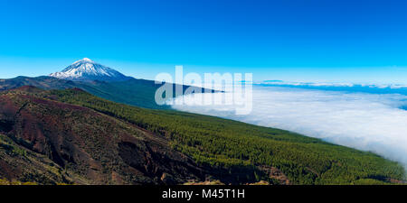 Panoramablick auf den Teide und National Park in Teneriffa, Kanarische Inseln, Spanien Stockfoto