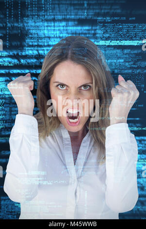 Zusammengesetztes Bild von wütenden schreien Geschäftsfrau Stockfoto