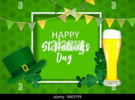 Happy Saint Patricks Day Hintergrund Design. Vector Illustration Stock Vektor