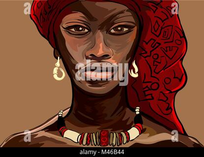 Vector Illustration einer afrikanischen Frau Stock Vektor