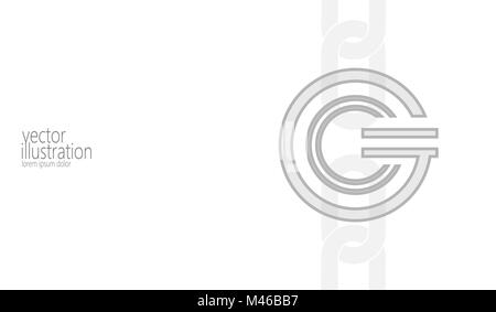 Globale cryptocurrency GCC Münze geometrische Symbol. Grau Weiß Schwarz neutral abstrakte blockchain digital electronic banking Zukunft Innovation Business Technology Vector Illustration Stock Vektor