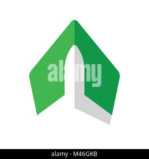 Logo für ein Unternehmen, das Visum. Insgesamt Pfad bildet einen Reisepass, weiße Teil ist ein Flugzeug. Stock Vektor