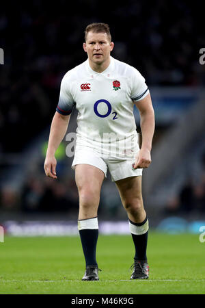 Dylan Hartley aus England beim NatWest 6 Nations-Spiel im Twickenham Stadium, London. DRÜCKEN SIE VERBANDSFOTO. Bilddatum: Samstag, 10. Februar 2018. Siehe PA Story RUGBYU England. Bildnachweis sollte lauten: Adam Davy/PA Wire. . Stockfoto