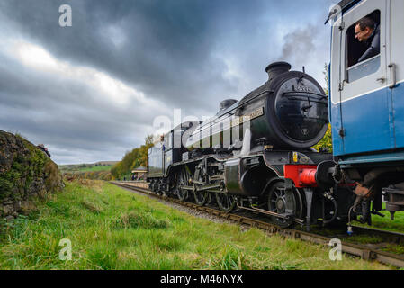 Die große Marquess Dampf tran bei Irwell Vale. ELR-PRÜFUNG Stockfoto