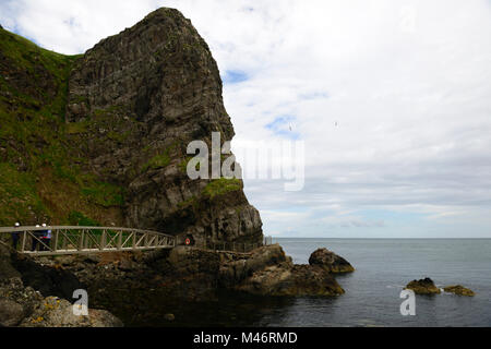 Die Gobbins Cliff Path, dramatische Klippe gehen, Metall, Brücke, Brücken, Causeway Coastal Route, Islandmagee, County Antrim, Nordirland, RM Irland Stockfoto