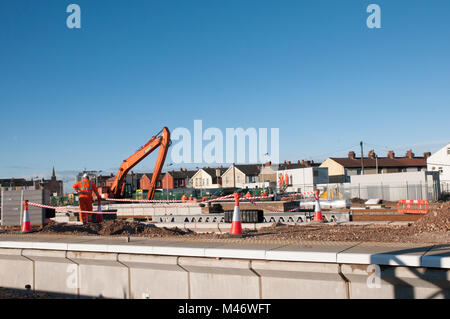 Vorbereitung Plattformen bei Blackpool North Station für die Elektrifizierung der Linie von Preston Stockfoto