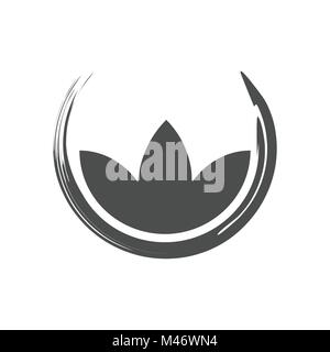 Lotus Zen Symbol abstrakte Bürste Vector Graphic Design Stock Vektor