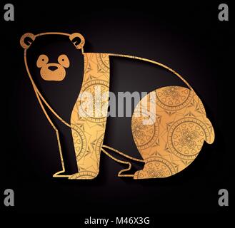 Bär mandala Boho style Vector Illustration Design Stock Vektor