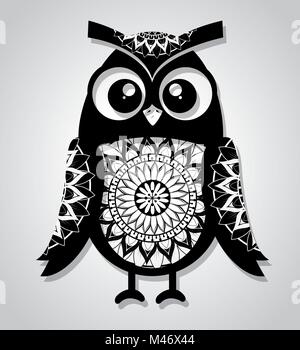 Eule mandala Boho style Vector Illustration Design Stock Vektor