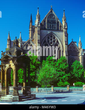 Die Frazer Brunnen am nördlichen Ende von St. Mary's Kathedrale in Sydney im Prince Albert Road in der Nähe von St Mary's Road gesehen. Stockfoto