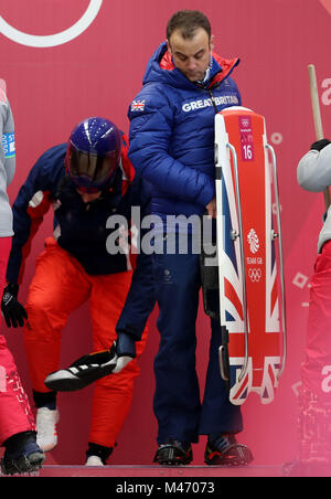 Großbritanniens Dom Parsons am Tag sechs der Olympischen Winterspiele 2018 PyeongChang in Südkorea. Stockfoto