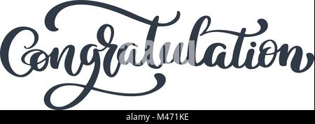 Gratulation Vintage Schriftzug, handschriftliche Vector Illustration für Begrüßung Stock Vektor
