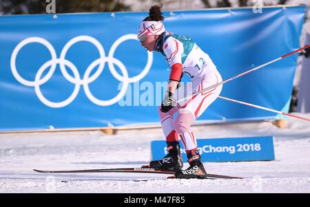 Pyeongchang, Südkorea. 15 Feb, 2018. Aysenur Duman (TUR). Frauen 10 km. Langlaufen. Alpensia cross-country skiing Center. Pyeongchang 2018 Winter Olympics. Alpensia. Republik Korea. 15.02.2018. Credit: Sport in Bildern/Alamy leben Nachrichten Stockfoto