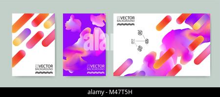 Marmor cloud Hologramm Hintergründe, Plakate mit abstrakten Flüssigkeit Blasen formen, geometrischen Stil flach und 3D-Design. Stock Vektor