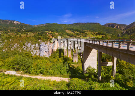 Brücke Durdevica in Fluss Tara-Schlucht - Montenegro Stockfoto