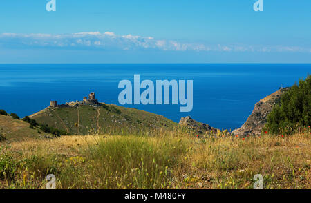 Genuesischer Festung Cembalo gebaut Anfang im Jahre 1357. Stockfoto