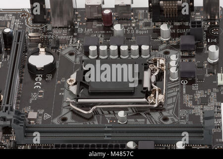 Neue, moderne, Motherboard, die Ansicht zu schließen. Stockfoto