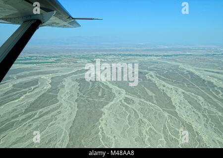 In seiner Einzigartigkeit bedroht, die Nazca-linien in Peru Stockfoto