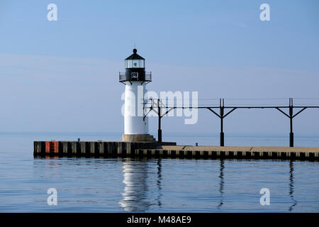 St. Joseph North Pier äußere Licht, 1906 erbaut Stockfoto