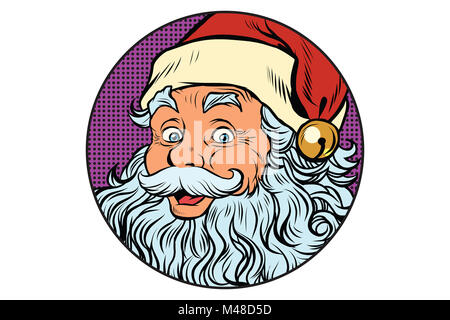 Santa Claus-Porträt in der Runde Stockfoto