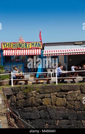 Die hungrigen Mann Cafe in Rozel Bay, Jersey, Channel Islands, Großbritannien Stockfoto