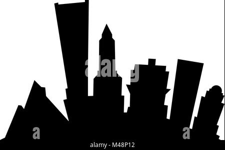 Cartoon skyline Silhouette der Stadt Portland, Oregon, USA. Stock Vektor