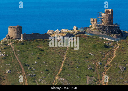 Genuesischer Festung Cembalo gebaut Anfang im Jahre 1357. Stockfoto