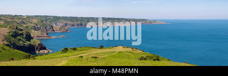 Küstenlandschaft in der Nähe der Teufel Hole, Jersey, Channel Islands, Großbritannien Stockfoto