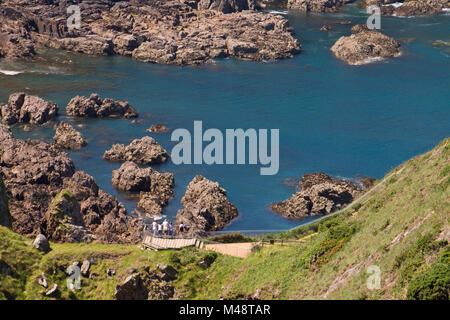 Küstenlandschaft in der Nähe der Teufel Hole, Jersey, Channel Islands, Großbritannien Stockfoto