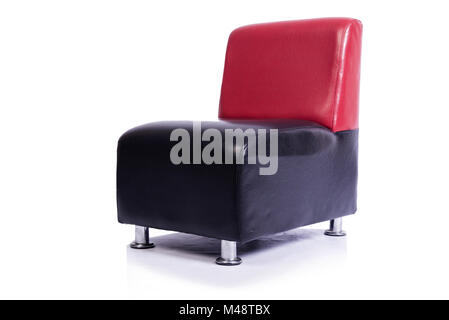 Ledersessel isoliert auf weißem Hintergrund Stockfoto