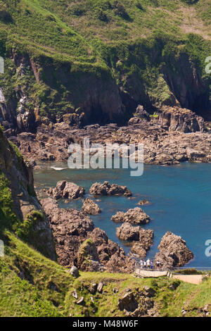 Küstenlandschaft in der Nähe der Teufel Hole, Jersey, Channel Islands, Großbritannien Stockfoto