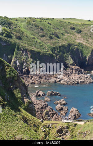 Küstenlandschaft in der Nähe der Teufel Hole, Jersey, Channel Islands, Großbritannien Stockfoto