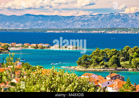 Zadar Inseln und Velebit Bergblick Stockfoto