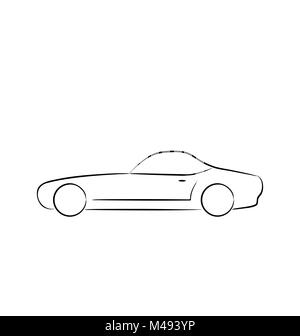 Abstrakte Sport car(profile) isoliert auf weißem Hintergrund Stockfoto